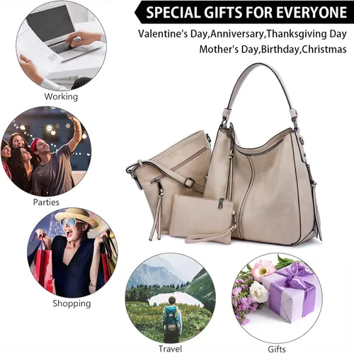 Miniatura 6 de Realer Bolsos de mano Hobo, bolsos para mujer, bolsos de cuero y bolsos de mano, bolsillos, bolsos cruzados grandes