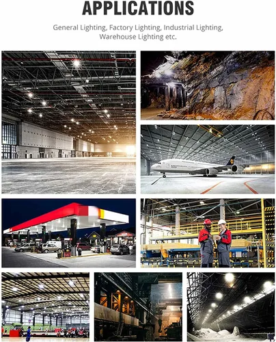 Miniatura 5 de Q QINGCHEN Luz LED de alta bahía 150W 21,000lm 5000K, luz LED de alta bahía con certificación ETL para taller de trabajo de fábrica, alternativa a