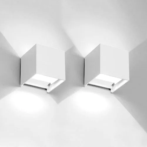 Miniatura 11 de 2 piezas de luces de pared G9 para exterior/interior, apliques de pared con luces hacia arriba y abajo, IP65 impermeables, iluminación moderna