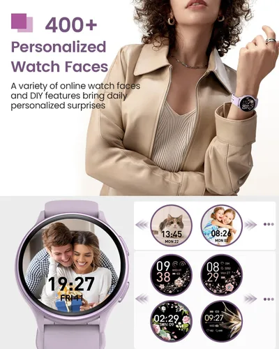 Miniatura 7 de Relojes inteligentes para mujeres y hombres (respuesta/hacer llamadas), reloj inteligente impermeable para Android y iPhone, reloj inteligente