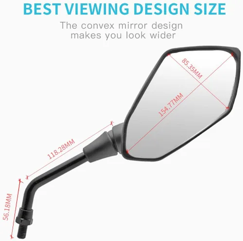 Miniatura 5 de MZS Espejos de motocicleta, espejo lateral retrovisor de 0.394 pulgadas, manillar ajustable de 360° compatible con GSXS750 GSXS750Z / GSXS1000