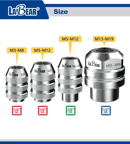 Miniatura 6 de LABEAR 1/4" DR M3~M8 Portabrocas intercambiable, portabrocas ajustable, portabrocas