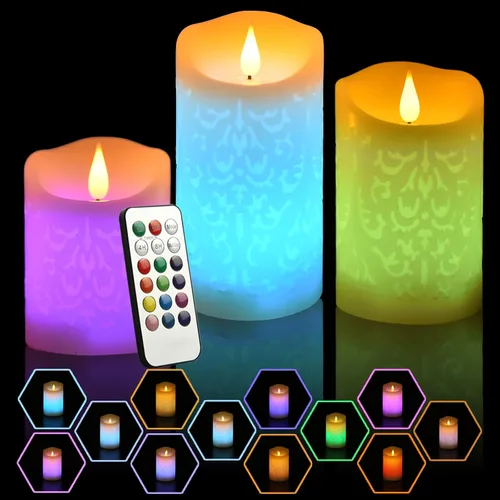 Miniatura 18 de Velas de té recargables sin llama con temporizador remoto y base de carga, velas LED que funcionan con pilas, velas USB para otoño, boda, Navidad
