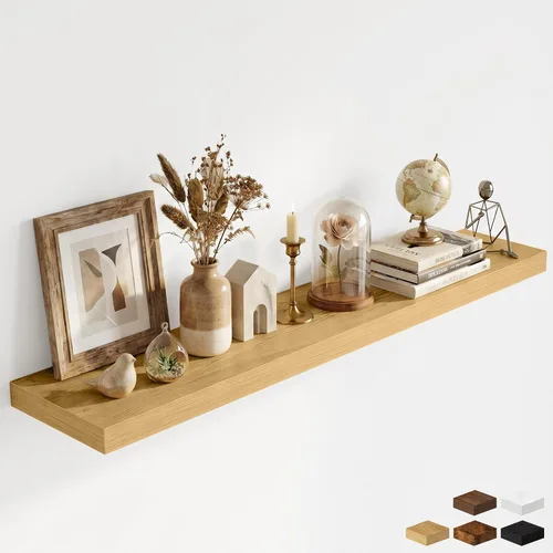 Miniatura 137 de Estantes flotantes de 48 pulgadas para pared, estante de chimenea de 10 pulgadas de profundidad, estantes flotantes de madera para pared, estantes