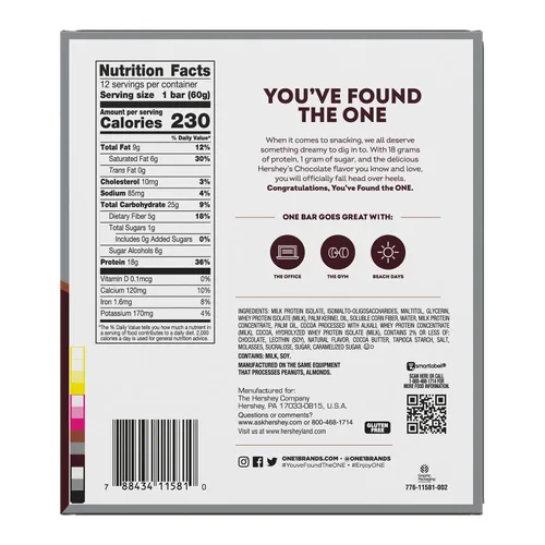Miniatura 2 de Barras de proteína ONE, NUEVO Doble Chocolate Hershey, libres de gluten con 18g de proteína y 3g de azúcar, artículos básicos de despensa 2.12 oz