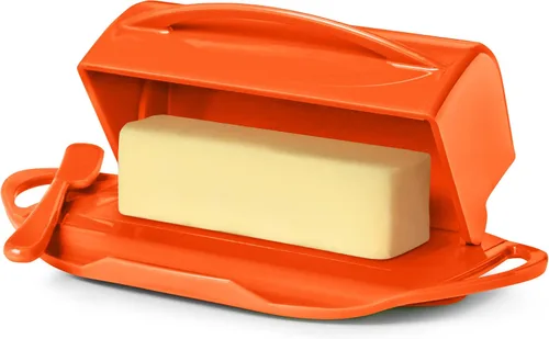 Miniatura 5 de Butterie Mantequillera abatible con tapa y esparcidor de cuchillos a juego para encimera con pinzas para tostadora, bandeja de mantequilla sin