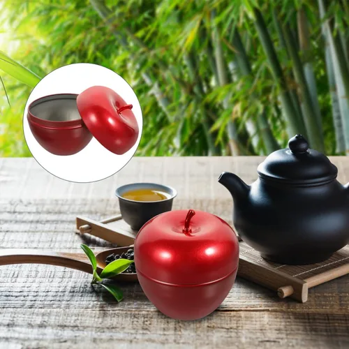Miniatura 3 de Kichvoe 10pcs -formado hojalata almacenamiento tarros multifunción té tarro para alimentos secos rojo brillante para decoración del hogar