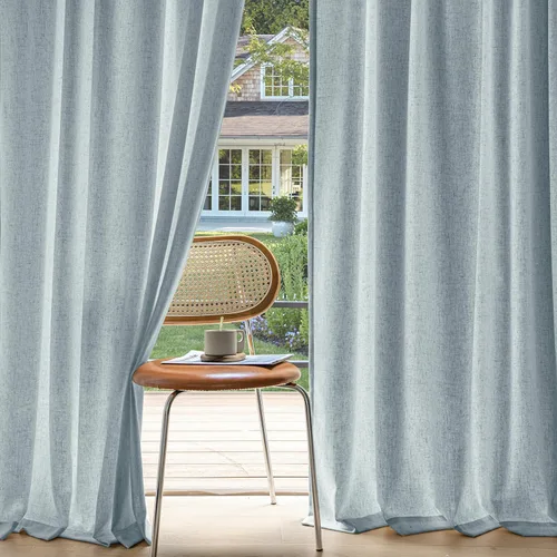 Miniatura 21 de MIULEE 2 paneles de cortinas de lino de privacidad que no se transparentan, cortinas filtrantes de luz, cortinas texturizadas con pestaña trasera