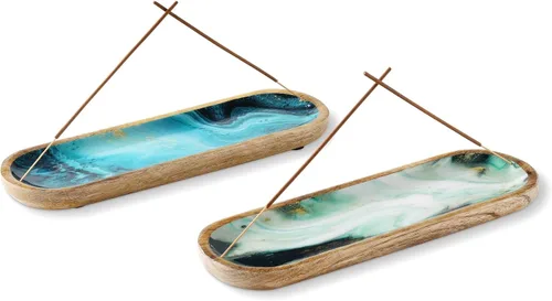 Miniatura 13 de Folkulture Juego de 2 soportes de incienso o quemador de incienso para palitos de insencia, soporte para quemador de insencia para decoración