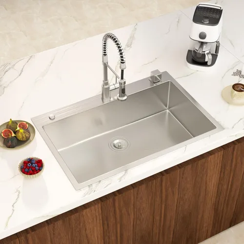 Miniatura 24 de Black Bar Sink Drop in 13x15 Inch Topmount Single Bowl Kitchen Sink Handmade T304 Stainless Steel Wet Bar Sink Outdoor RV Handmade Small Prep Sink