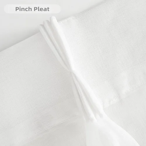 Miniatura 3 de DriftAway Cortinas plisadas transparentes de 96 pulgadas de largo, juego de 2 paneles con pestaña trasera, cortinas verticales traslúcidas
