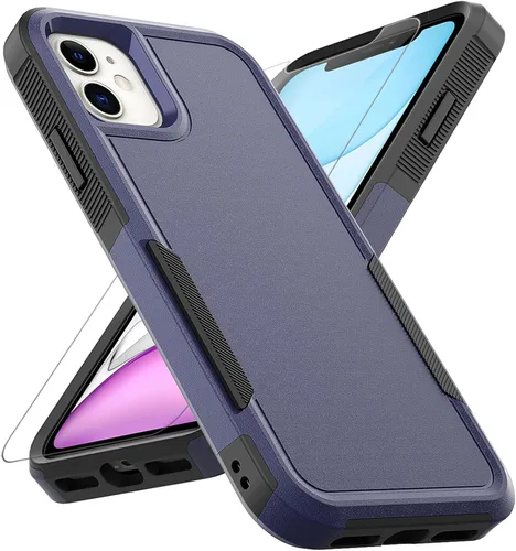 Miniatura 10 de MDCN Funda para iPhone 11: funda protectora de doble capa resistente para teléfono celular, a prueba de golpes, resistente, con protector