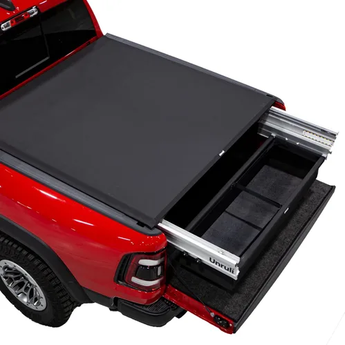 Unruli LIBERATOR - Cubierta Tonneau con caja de carga deslizante extraíble – Chevy/GMC 1500 Durabed – Años 2019-2023 – Cama de camión de 8 pies –