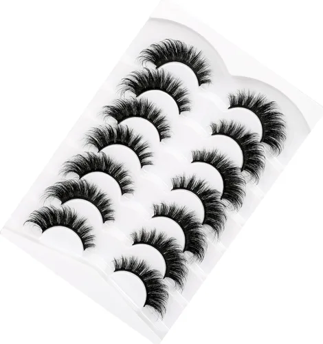 Miniatura 323 de Pooplunch - Pestañas postizas finas de visón sintético, estilo ojo de gato, naturales, cruzadas, tipo racimo, efecto 8D de volumen, tiras