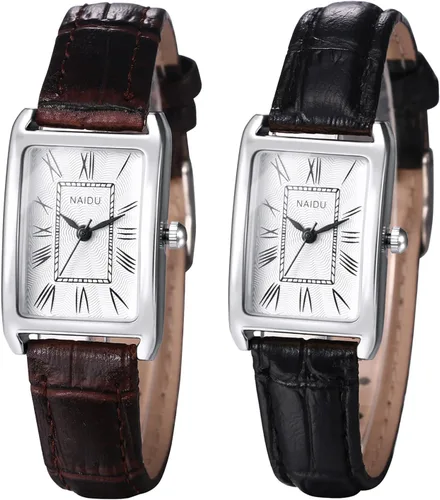Miniatura 7 de Avaner Relojes de cuero cuadrados para mujer reloj de pulsera con correa de cuero elegante analógico de cuarzo para mujer