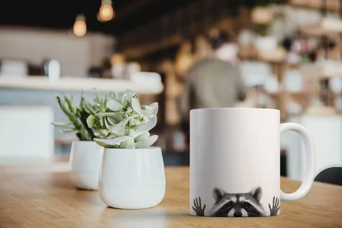 Miniatura 6 de MUGBREW Raccoon Hands Out (1) Taza de café de cerámica, 11 onzas Mapache Manos Fuera (1)