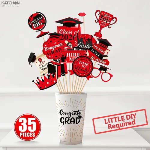 Miniatura 3 de KatchOn, Accesorios para cabina de fotos de graduación 2026 – Paquete de 35 Accesorios de fotos de graduación, accesorios de graduación