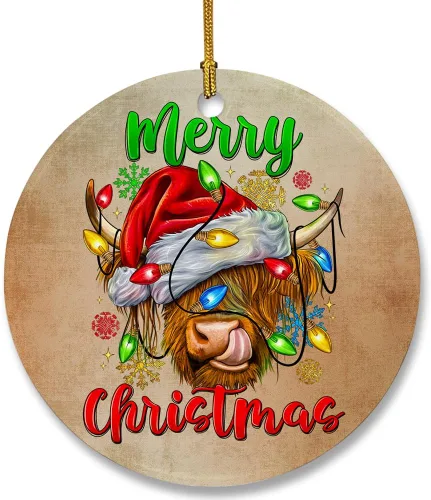 Miniatura 9 de Bonito adorno de cerámica de gato negro, divertidas decoraciones de Navidad para árbol, adorno colgante de Navidad para amantes de los gatos