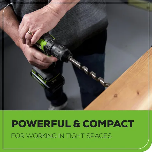 Miniatura 11 de Greenworks Kit de taladro inalámbrico sin escobillas de 24 V, 310 pulgadas/libras, embrague de 18+1 posición, portabrocas sin llave de 1/2 pulgada