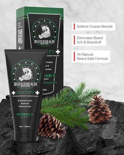 Miniatura 12 de Bossman Fortify - Acondicionador intenso para barba para hombres (aroma de diligencia), hidrata, repone y protege con ingredientes naturales