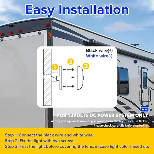 Miniatura 7 de Luces de marcador de remolque RV ámbar/rojo, luz de marcador lateral LED de 12 V, 0.3 W, luces de espacio de 4 pulgadas, compatible con DOT para RV
