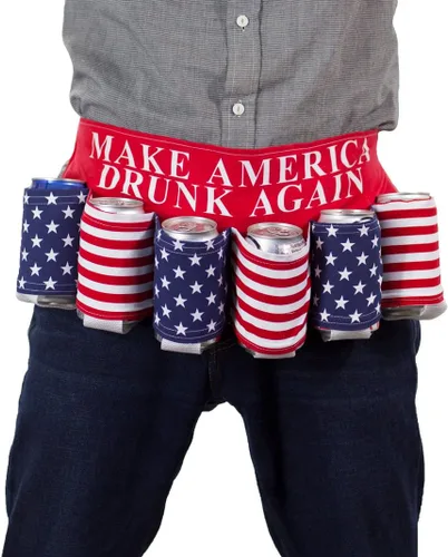 Miniatura 6 de Novedad USA Americana - Cinturón temático para sostener bebidas, cerveza