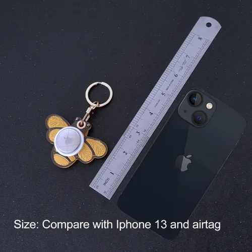 Miniatura 7 de CATCH ON Paquete de 2 fundas de cuero para llavero, bonitos accesorios Kawaii adecuados para Airtag