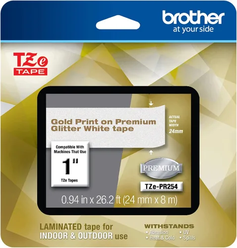 Miniatura 17 de Brother P-touch TZE-S951 - Cinta adhesiva laminada extra resistente de 1 pulgada (24 mm) de ancho, negro sobre plateado mate, laminada