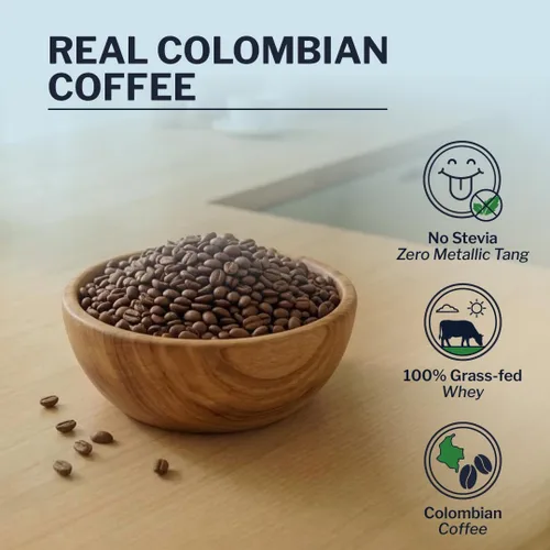 Miniatura 5 de Polvo de Proteína de Suero de Café Opportuniteas - Bajo en Carbohidratos y Adecuado para Dieta Cetogénica - Suero Alimentado con Pasto Aislado +
