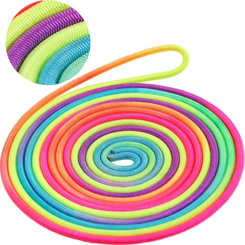 Miniatura 3 de Gejoy 5 piezas de cuerdas de salto chinas coloridas cuerda elástica de goma giratoria juego de fitness para jugar al aire libre en interiores