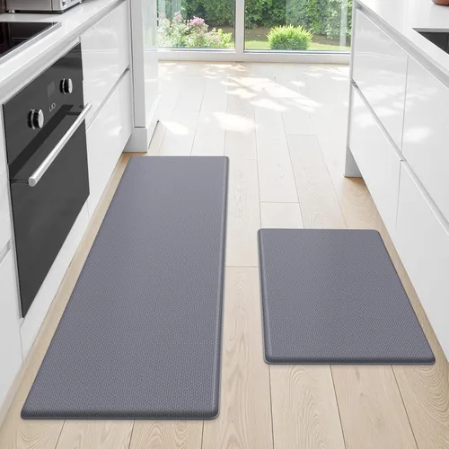 Miniatura 22 de StepLively Tapete de cocina, 2 piezas, tapetes de cocina acolchados para piso, juego de alfombras de cocina antifatiga, tapete antideslizante
