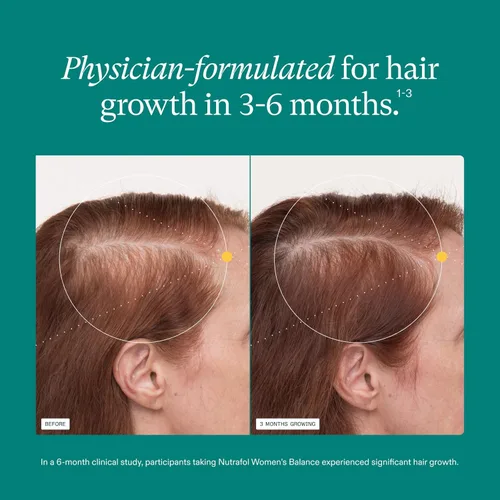 Miniatura 4 de Nutrafol Suplementos para el Crecimiento del Cabello Women's Balance para Mujeres, Edades 45 y Más, Clínicamente Probados para Cabello Visiblemente