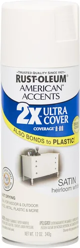 Miniatura 9 de Rust Oleum 280718 American Accents Ultra Cover 2X - Pintura en aerosol, color blanco brillante, 12 onzas Blanco satinado