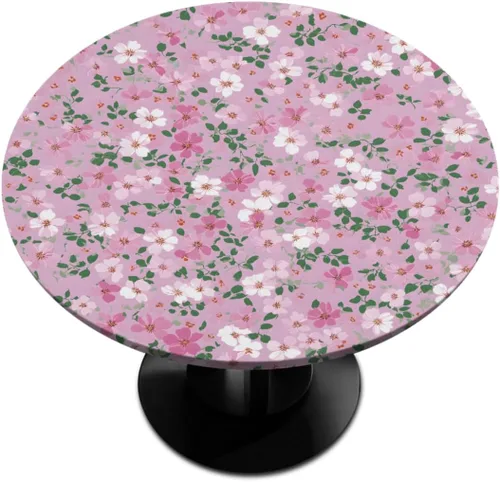 Miniatura 71 de Pardick - Mantel redondo de textura de mármol con borde elástico de mármol gris, pequeño mantel redondo, mantel circular lavable para decoración
