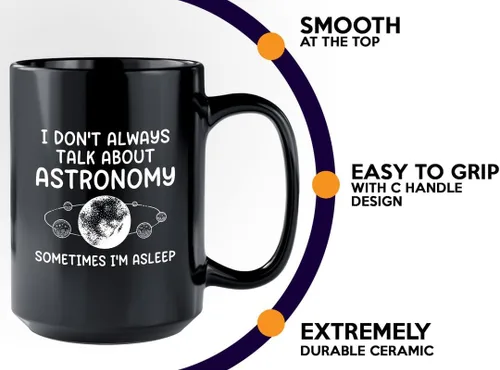Miniatura 4 de Taza de café Astronomer de 15 onzas, color negro, hablar sobre astronomía A, amante del espacio, física, astomonía