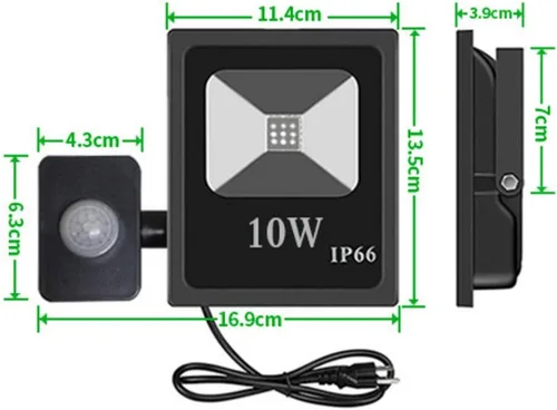 Miniatura 8 de Luz de inundación UV, luz negra LED UV XUNATA con sensor de movimiento, CA 85-265V de alta potencia 10W luz negra impermeable para suministros