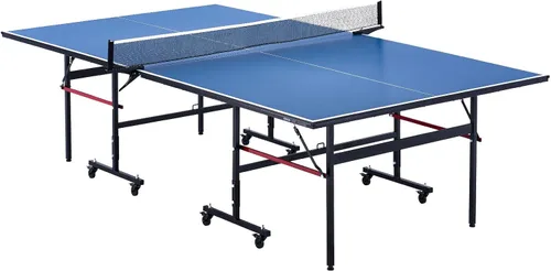 VEVOR Mesa de ping pong, juego de tenis de mesa profesional, mesa de tenis de mesa portátil de MDF para interiores, mesa de ping pong plegable con