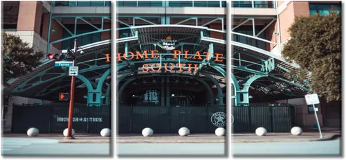 Miniatura 44 de TUMOVO American Sports - Decoración de pared Wrigley Stadium, 3 piezas, arte de pared de estadio de béisbol, cuadros para decoración del hogar