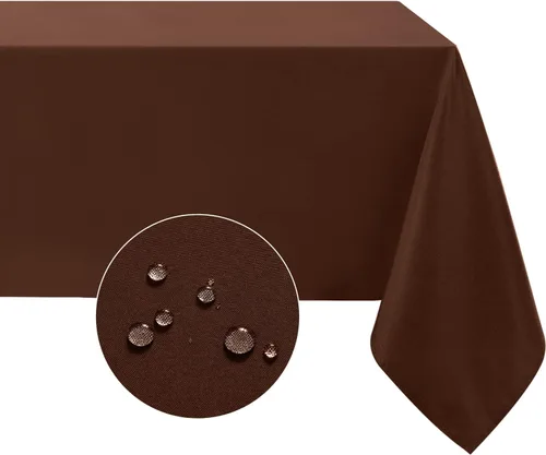 Miniatura 10 de Softalker Mantel rectangular, impermeable y resistente a las manchas, de tela, sin arrugas, lavable, cubierta de mesa de poliéster de 6.19 onzas por