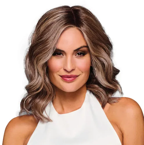 Miniatura 24 de Raquel Welch Bella Vida - Peluca ondulada en capas, 100% atada a mano, longitud de hombro por Hairuwear, gorra pequeña promedio, RL10/12 castaño