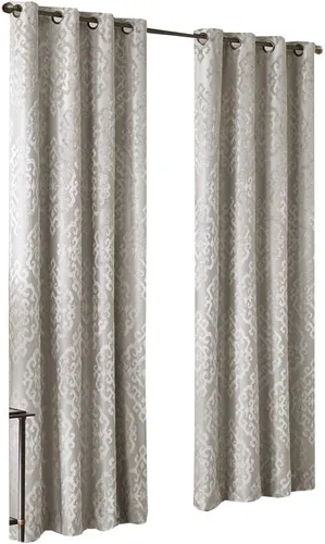 Miniatura 18 de Sun Smart Mirage - Cortina opaca para ventana (100 % de eliminación de luz), tela tejida de estilo jacquard, patrón damasco, con ojales, 50 x 84