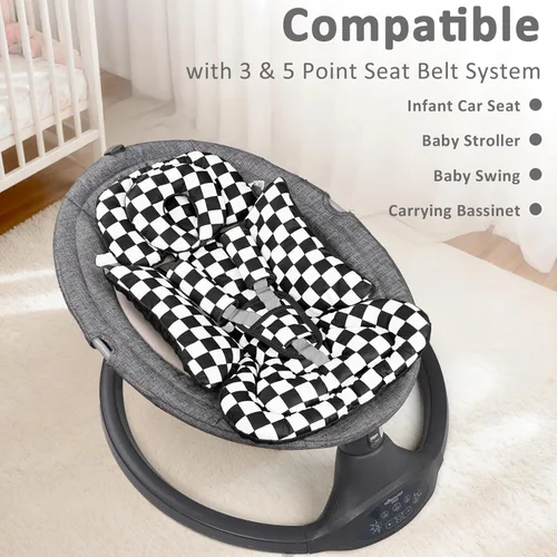 Miniatura 5 de DILIMI Inserto para asiento de automóvil infantil, soporte de cabeza de asiento de automóvil para bebé con reposacabezas extraíble, cojín ajustable