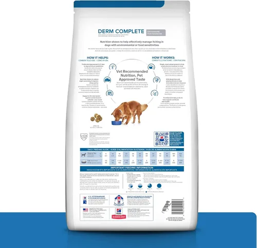 Miniatura 2 de Hill's Prescription Diet Derm Complete Skin & Food Sensitivities Alimento seco para perros, dieta veterinaria, bolsa de 6.5 libras
