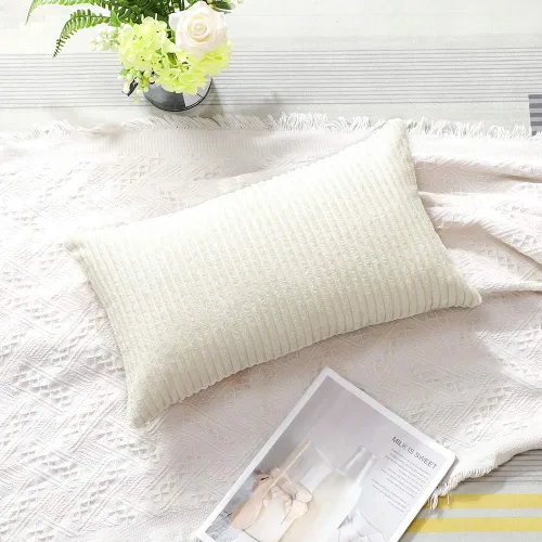 Miniatura 335 de Artscope Fundas de Almohada de Pana a Rayas Acogedoras Súper Suaves Decorativas Cuadradas Fundas de Cojín para Sofá Sillón Dormitorio Decoración