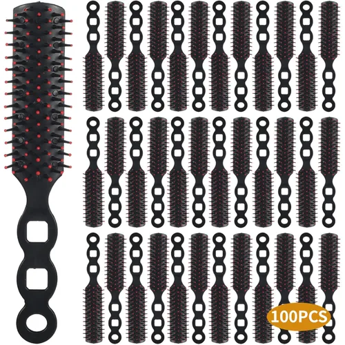Paquete de 100 cepillos para el cabello, cepillos antienredos para el cabello, peines de masaje antiestáticos, peines de plástico desechables para