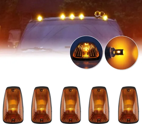 Miniatura 4 de Cab Maker - Base de luz de techo + 5 bombillas LED ámbar T10 194 168 5050 para Chevy/GMC C1500 C2500 C3500 K1500 K2500 K3500 1988-2000 camionetas