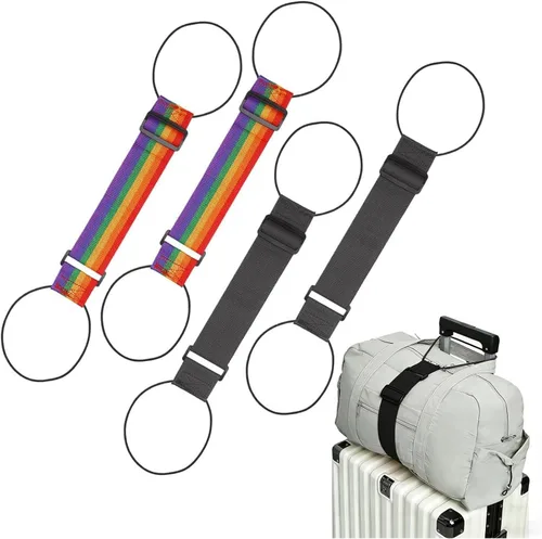 Miniatura 9 de Correas de conector de equipaje ajustables fuertes y multiusos, añade una bolsa, maleta fácil de viajar, cinturón de sujeción elástico flexible