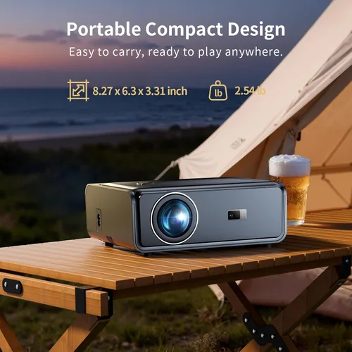Miniatura 8 de 【Compatible con Netflix/alto brillo】Proyector inteligente con WiFi 6 y Bluetooth 5.3, proyector de películas para exteriores 4K con enfoque