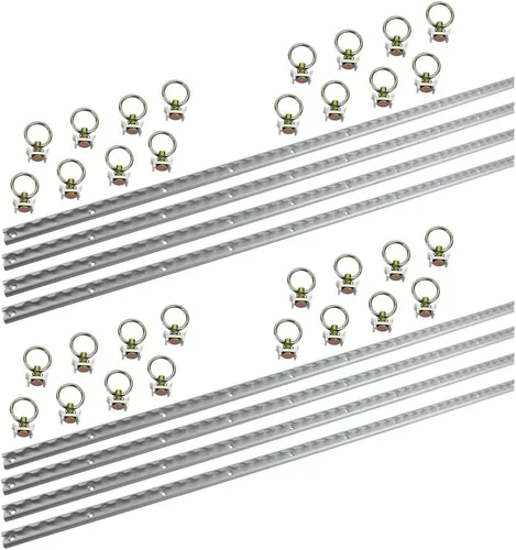 Miniatura 11 de Mytee Products Aluminio resistente de 4 pies L-Track recubierto de polvo negro (8) y perno con anillo recubierto de polvo negro (32) Sistema