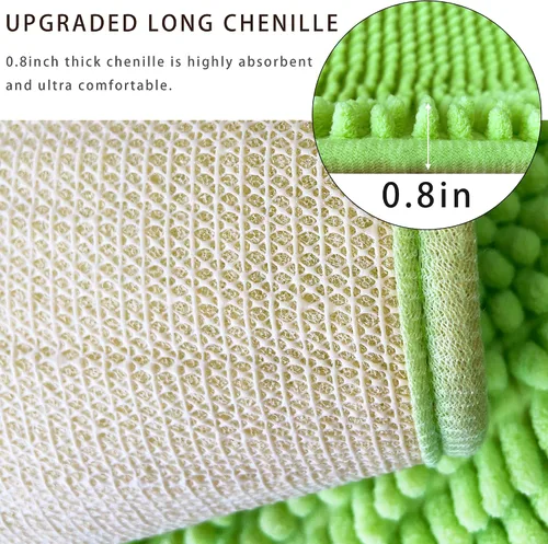 Miniatura 5 de Tapete de baño de felpilla de microfibra, tapete de baño para bebé, lavable, secado rápido, absorbente de agua, tapete para ducha